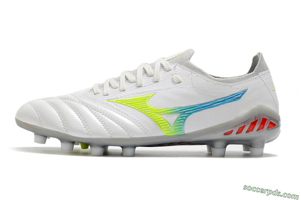 Mizuno Morelia Neo 3 FG Low-Tops Football Boots - White/Rainbow/Silver 2