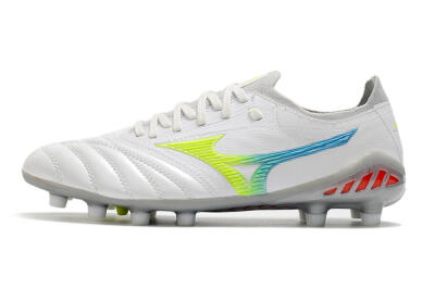 Mizuno Morelia Neo 3 FG Low-Tops Football Boots - White/Rainbow/Silver