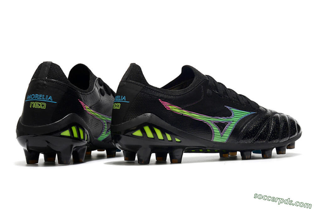 Mizuno Morelia Neo 3 FG Low-Tops Football Boots - Black/Rainbow 6