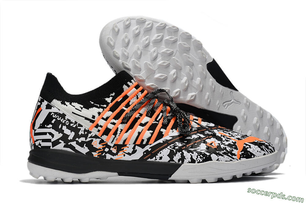 Puma Future Z 1.3 Teazer TF Low-Tops Football Shoes - White/Black/Orange 1