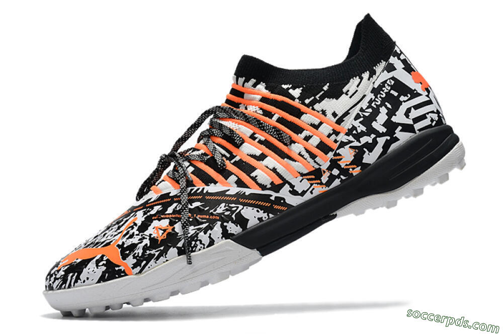 Puma Future Z 1.3 Teazer TF Low-Tops Football Shoes - White/Black/Orange 5