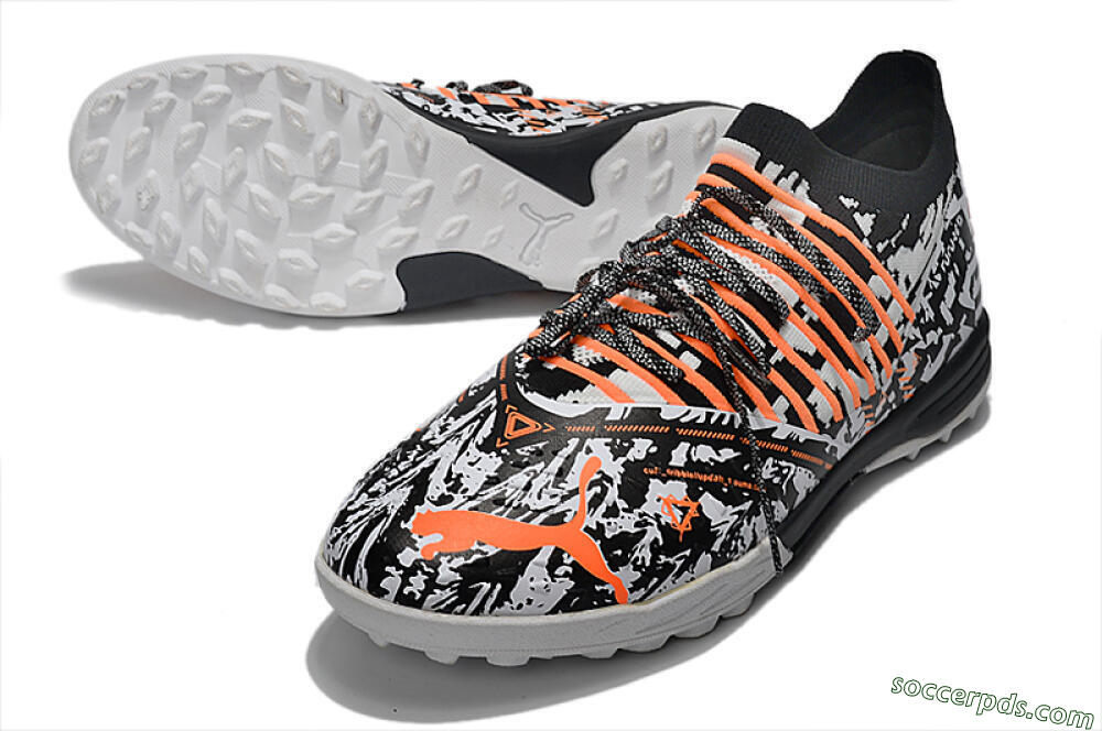 Puma Future Z 1.3 Teazer TF Low-Tops Football Shoes - White/Black/Orange 3