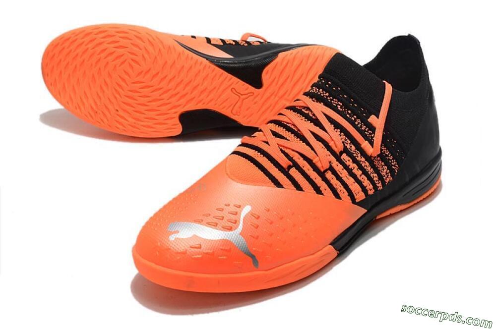 Puma Future Z 1.3 Teazer IC Low-Tops Football Shoes - Orange/Black/Silver 3