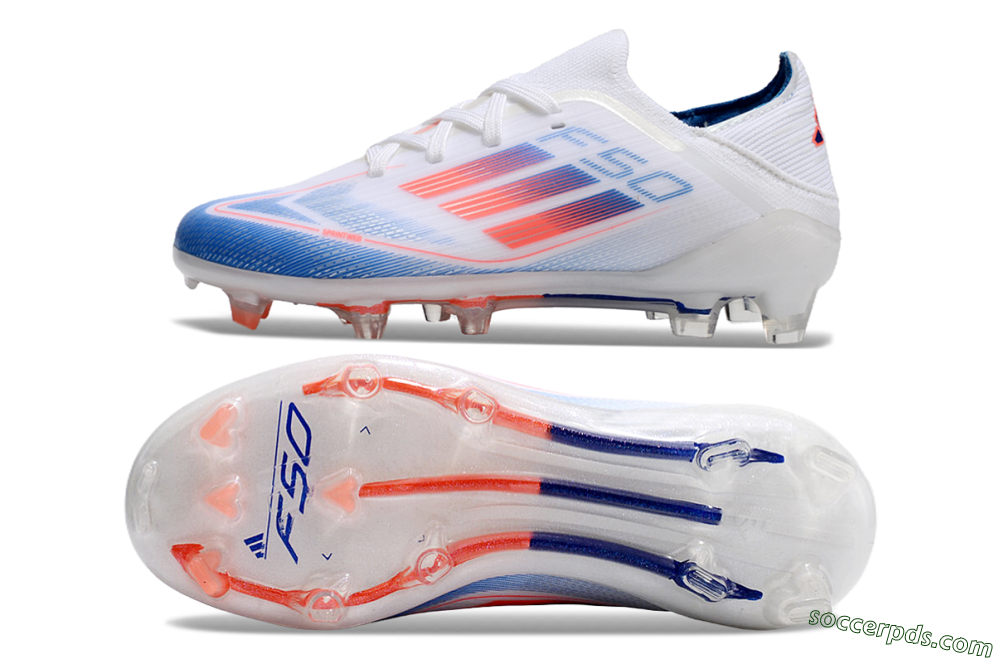 Adidas F50 Elite FG Low-Tops Football Boots - White/Blue/Red 0