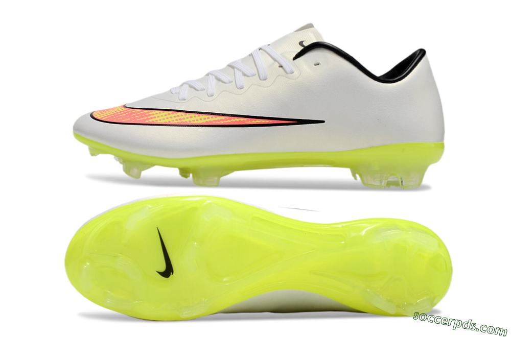 Nike Mercurial Vapor 10 FG Low-Tops Football Boots - Beige/Red/Yellow 0