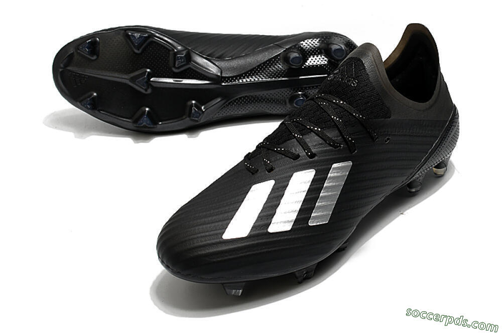 Adidas X 19.1 FG Low-Tops Football Boots - Black/White/Blue 3