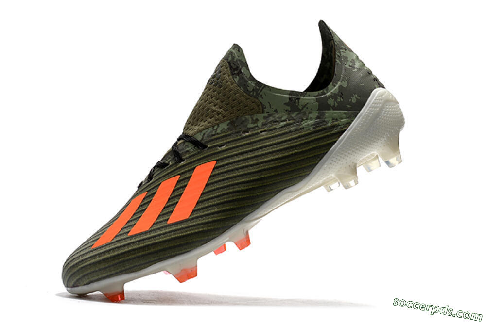 Adidas X 19.1 FG Low-Tops Football Boots - Green/Orange/White 8