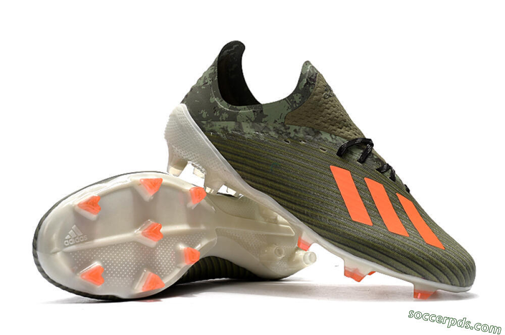 Adidas X 19.1 FG Low-Tops Football Boots - Green/Orange/White 4