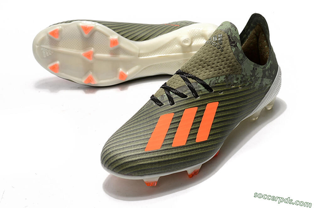 Adidas X 19.1 FG Low-Tops Football Boots - Green/Orange/White 3