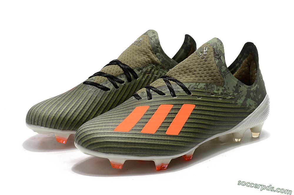 Adidas X 19.1 FG Low-Tops Football Boots - Green/Orange/White 5