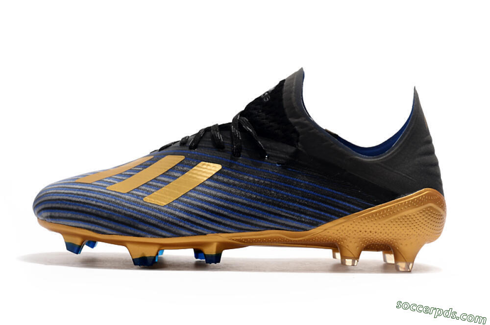 Adidas X 19.1 FG Low-Tops Football Boots - Blue/Black/Gold 2