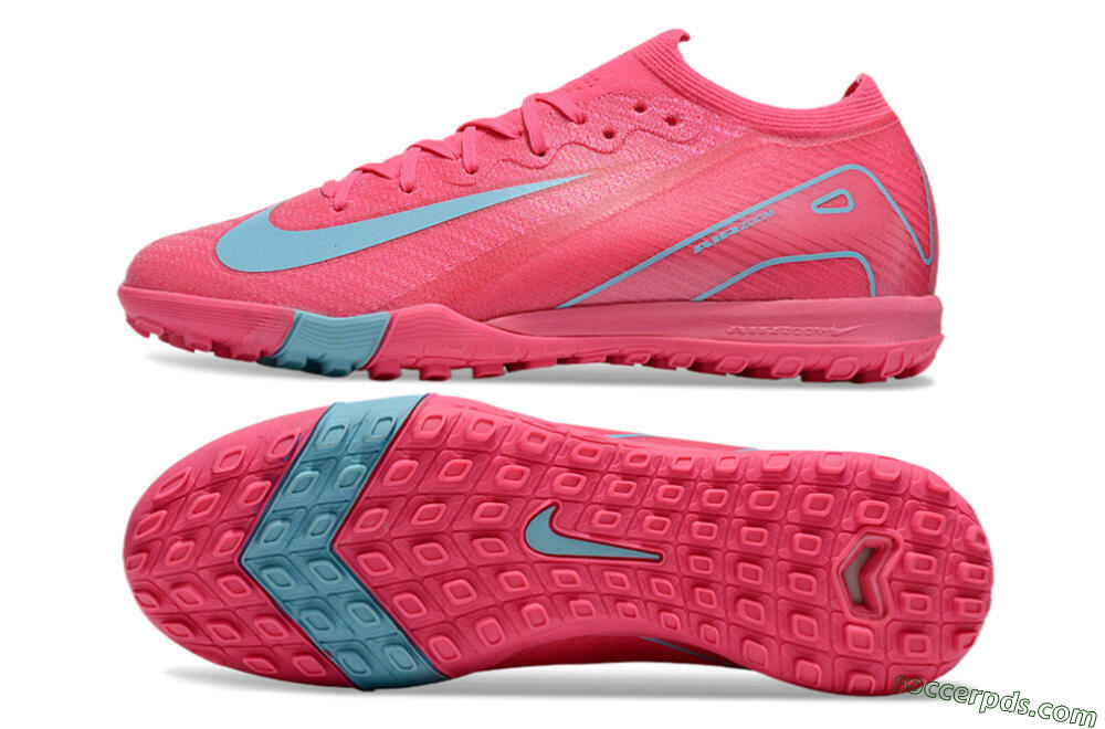 Nike Air Zoom Mercurial Vapor 16 Elite TF Low-Tops Football Shoes - Pink/Red/Jade 7
