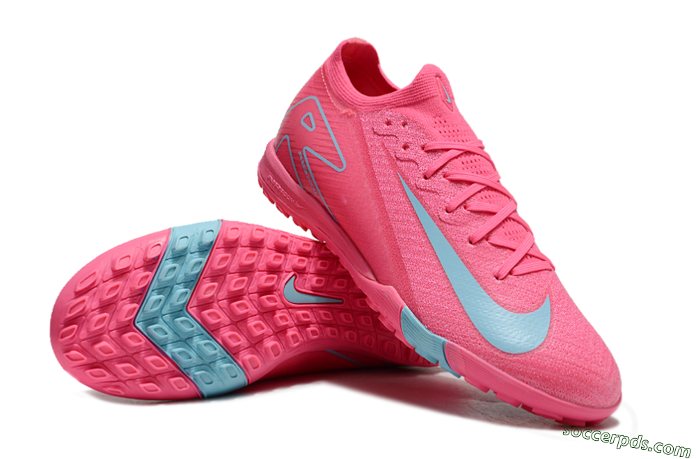 Nike Air Zoom Mercurial Vapor 16 Elite TF Low-Tops Football Shoes - Pink/Red/Jade 2