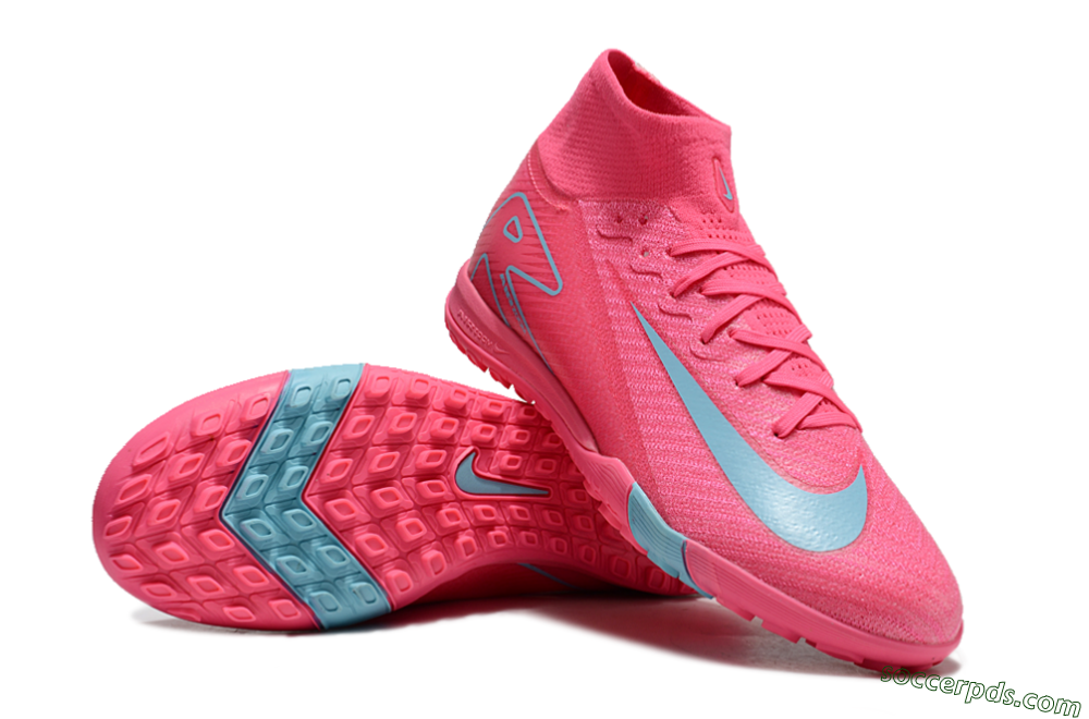 Nike Air Zoom Mercurial Superfly 10 Elite TF High-Tops Football Shoes - Pink/Red/Jade 2