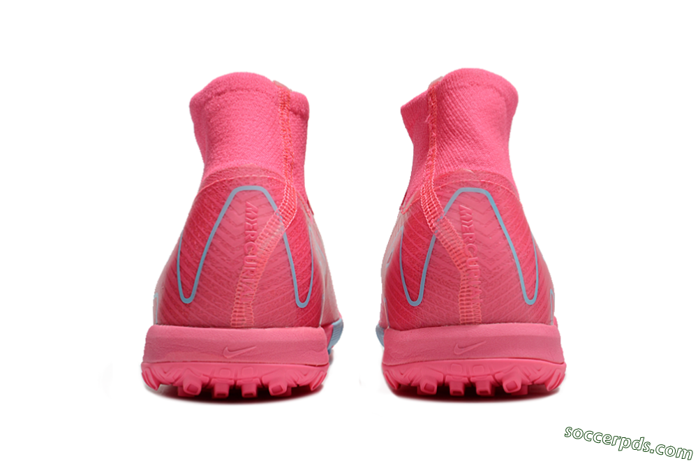 Nike Air Zoom Mercurial Superfly 10 Elite TF High-Tops Football Shoes - Pink/Red/Jade 4