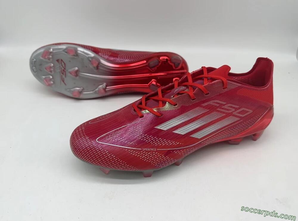 Adidas F50 Elite FG Low-Tops Football Boots - Red/Silver/White