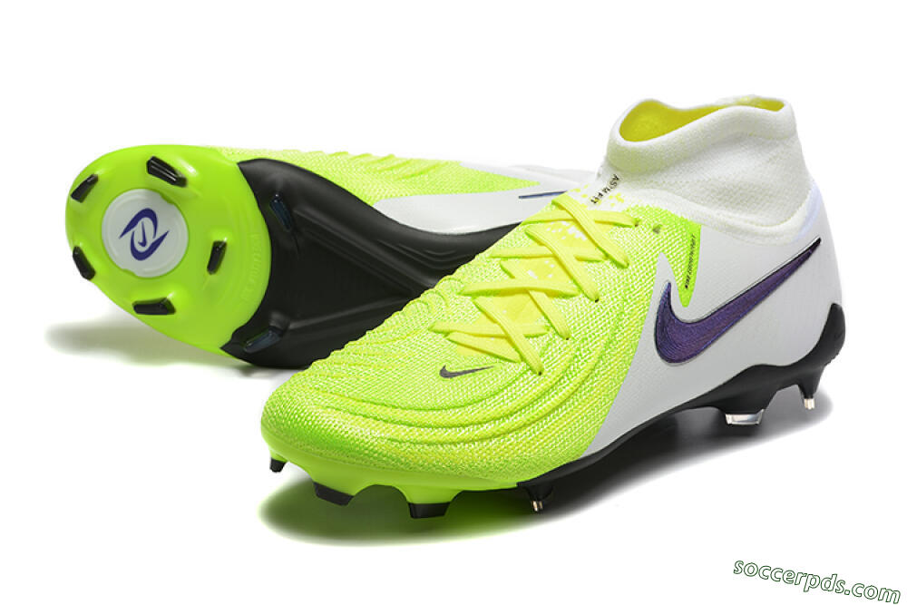 Nike Phantom Luna Elite FG High-Tops Football Boots - Yellow/Blue/White 3