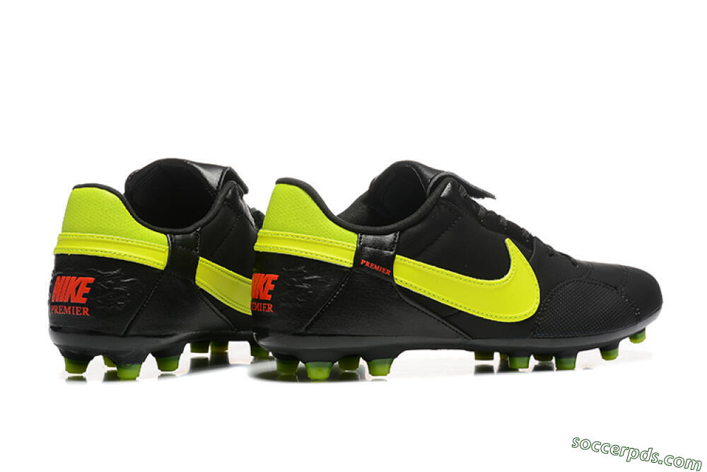 Nike The Premier 3 FG Low-Tops Football Boots - Black/Yellow/Red 9