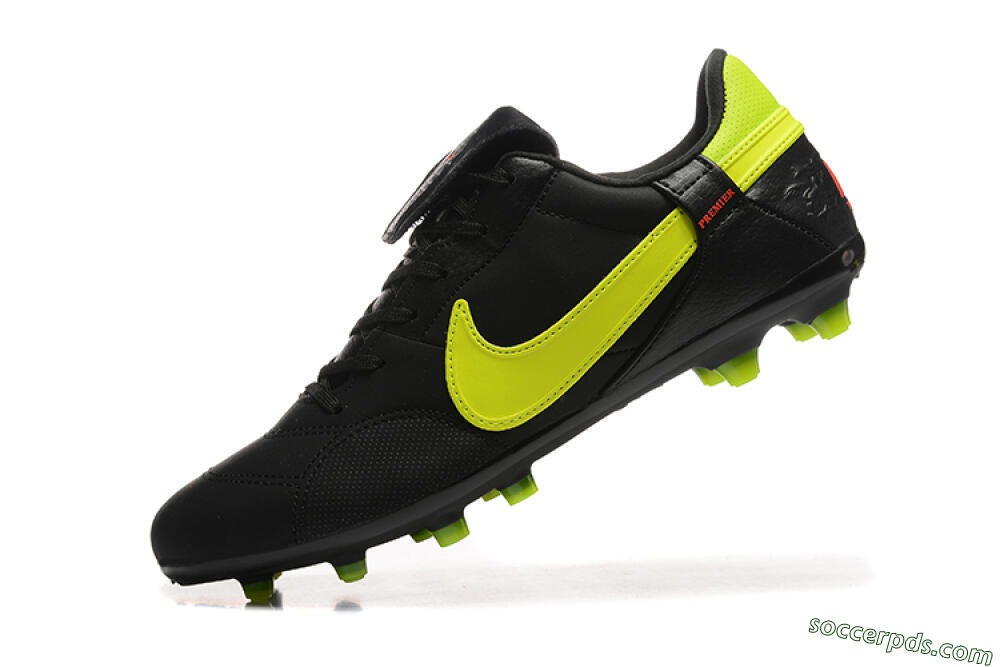 Nike The Premier 3 FG Low-Tops Football Boots - Black/Yellow/Red 8
