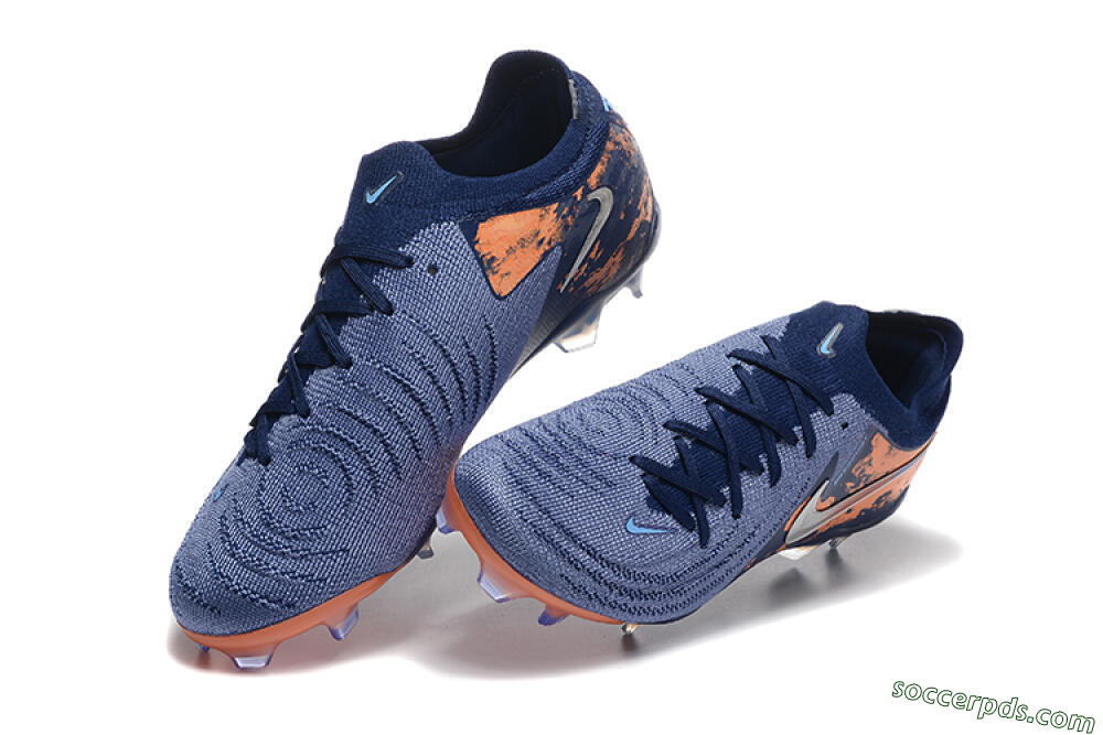 Nike Phantom Luna Elite FG Low-Tops Football Boots - Blue/Orange/Silver 6