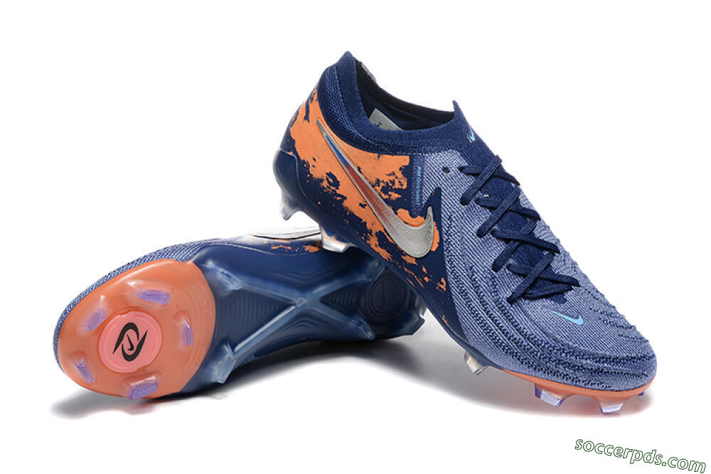 Nike Phantom Luna Elite FG Low-Tops Football Boots - Blue/Orange/Silver 4