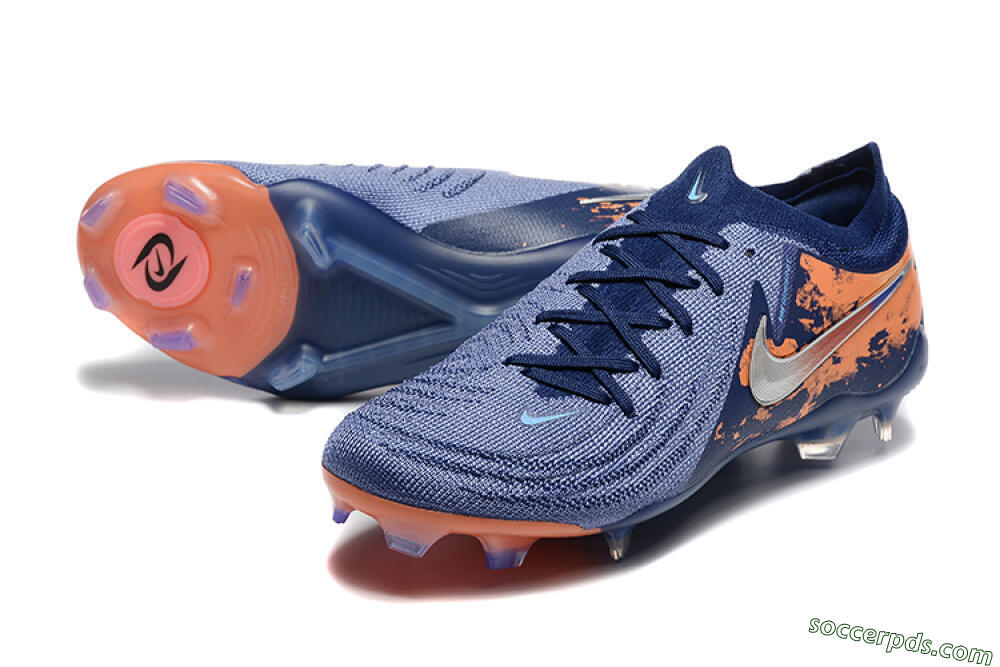 Nike Phantom Luna Elite FG Low-Tops Football Boots - Blue/Orange/Silver 3