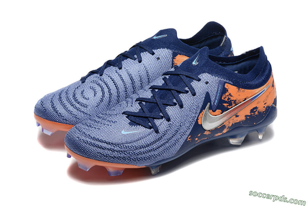 Nike Phantom Luna Elite FG Low-Tops Football Boots - Blue/Orange/Silver 5
