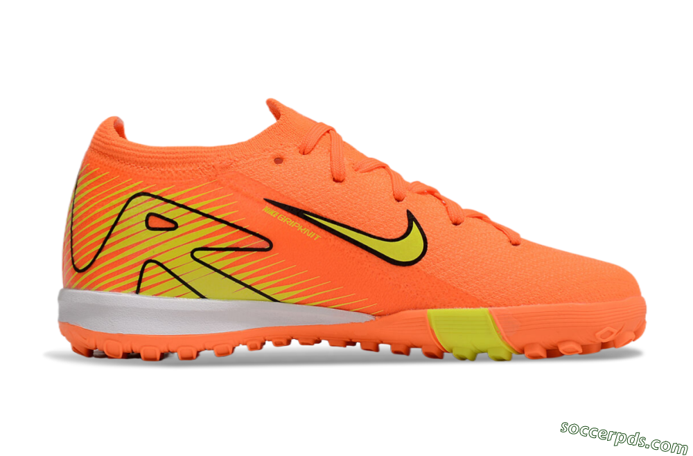 Kids Nike Air Zoom Mercurial Vapor 16 Elite TF Low-Tops Football Shoes - Orange/Yellow/Black/White 6