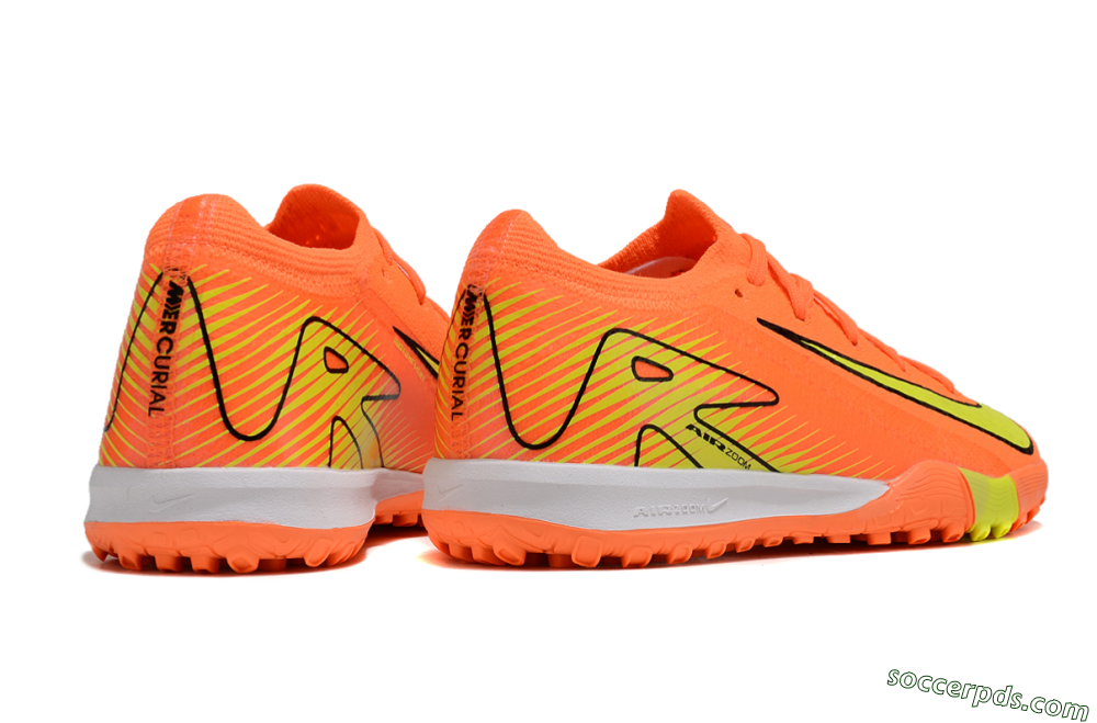 Kids Nike Air Zoom Mercurial Vapor 16 Elite TF Low-Tops Football Shoes - Orange/Yellow/Black/White 7