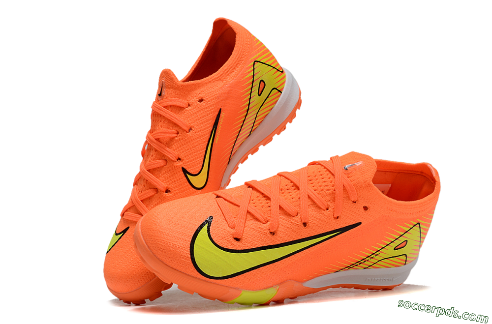 Kids Nike Air Zoom Mercurial Vapor 16 Elite TF Low-Tops Football Shoes - Orange/Yellow/Black/White 3