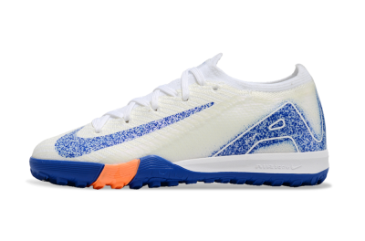 Kids Nike Air Zoom Mercurial Vapor 16 Elite TF Low-Tops Football Shoes - Beige/Blue/White