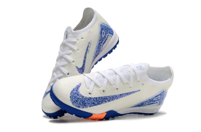 Kids Nike Air Zoom Mercurial Vapor 16 Elite TF Low-Tops Football Shoes - Beige/Blue/White