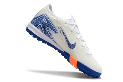 Kids Nike Air Zoom Mercurial Vapor 16 Elite TF Low-Tops Football Shoes - Beige/Blue/White
