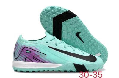 Kids Nike Air Zoom Mercurial Vapor 16 Elite TF Low-Tops Football Shoes - Jade/Purple/Black/White