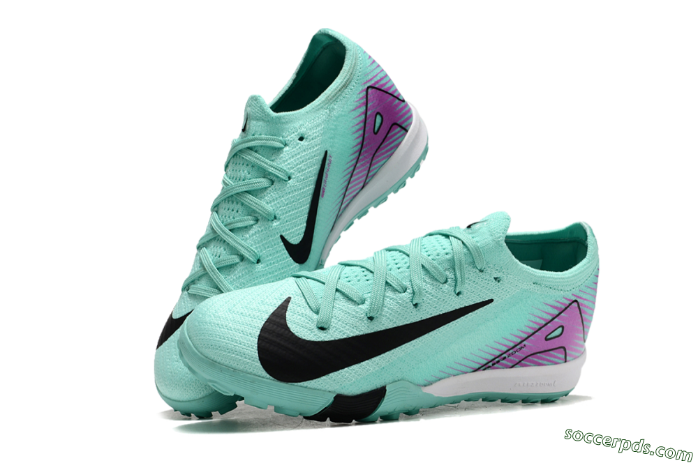 Kids Nike Air Zoom Mercurial Vapor 16 Elite TF Low-Tops Football Shoes - Jade/Purple/Black/White 3