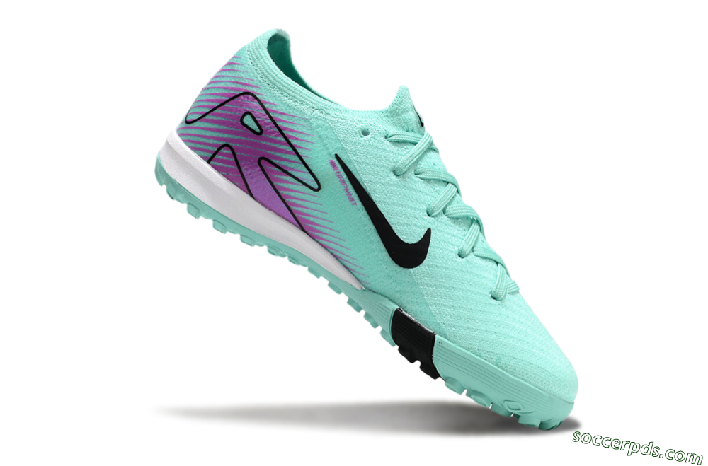 Kids Nike Air Zoom Mercurial Vapor 16 Elite TF Low-Tops Football Shoes - Jade/Purple/Black/White 4