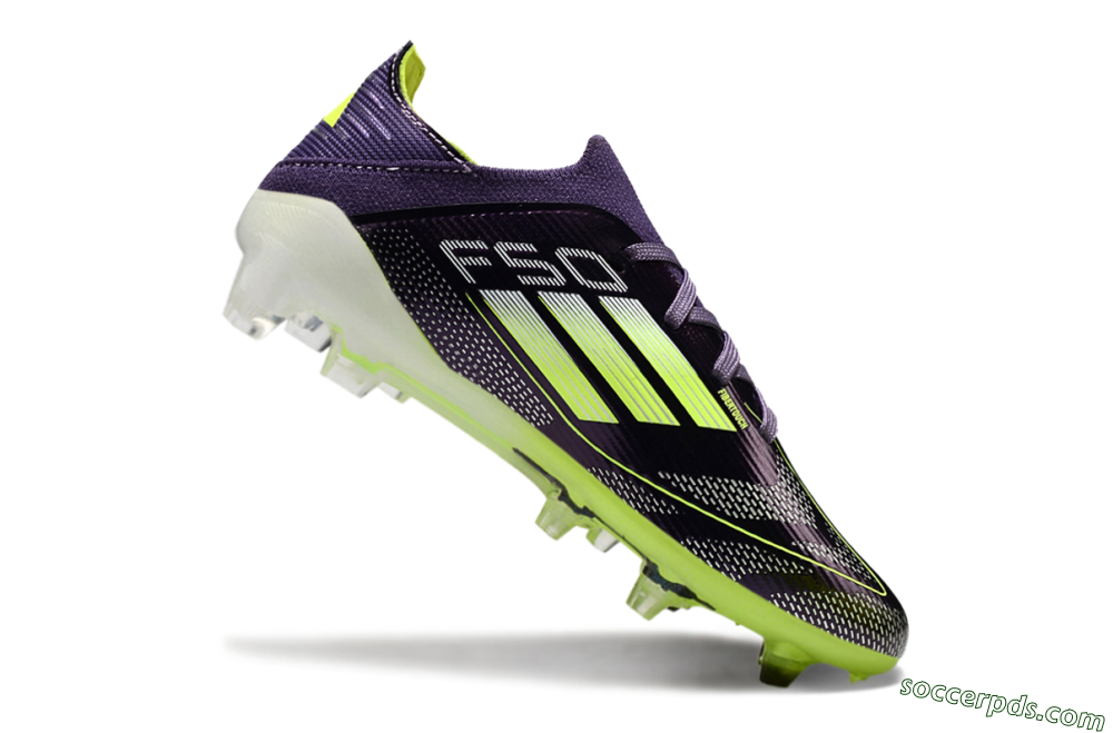 Kids Adidas F50 Elite FG Low-Tops Football Boots - Purple/Yellow/White 4