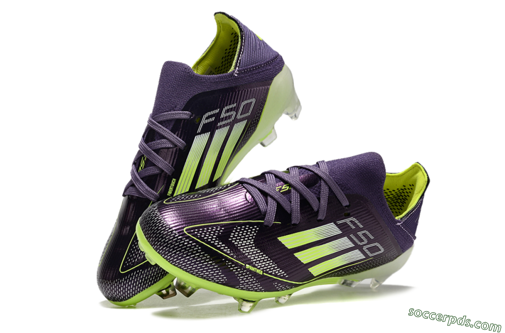 Kids Adidas F50 Elite FG Low-Tops Football Boots - Purple/Yellow/White 3