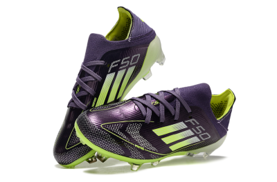 Kids Adidas F50 Elite FG Low-Tops Football Boots - Purple/Yellow/White