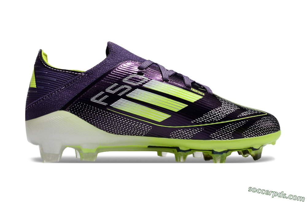 Kids Adidas F50 Elite FG Low-Tops Football Boots - Purple/Yellow/White 6