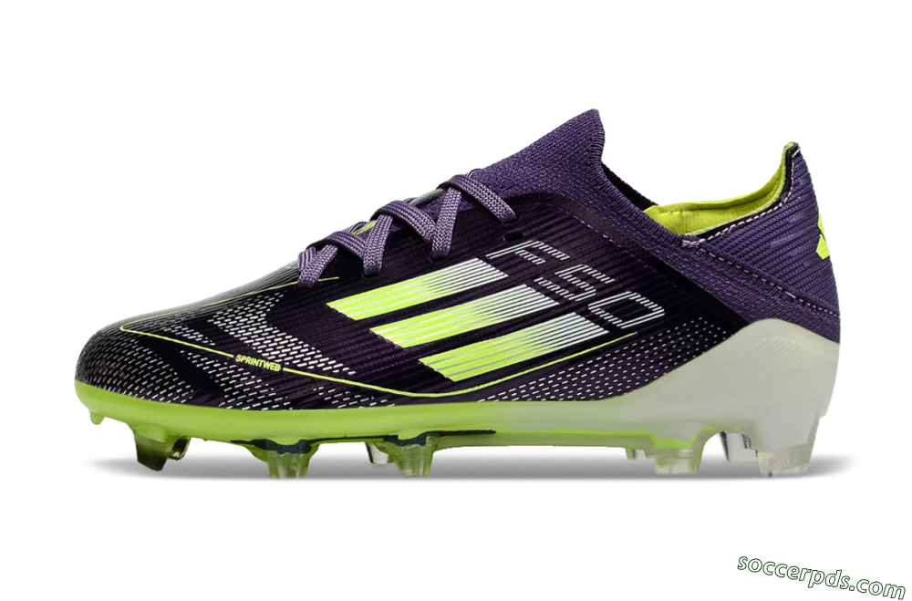 Kids Adidas F50 Elite FG Low-Tops Football Boots - Purple/Yellow/White 2