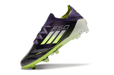 Kids Adidas F50 Elite FG Low-Tops Football Boots - Purple/Yellow/White