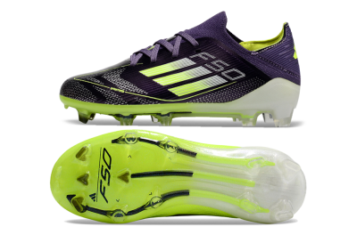 Kids Adidas F50 Elite FG Low-Tops Football Boots - Purple/Yellow/White