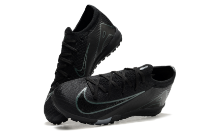 Kids Nike Air Zoom Mercurial Vapor 16 Elite TF Low-Tops Football Shoes - Black/Green/Silver