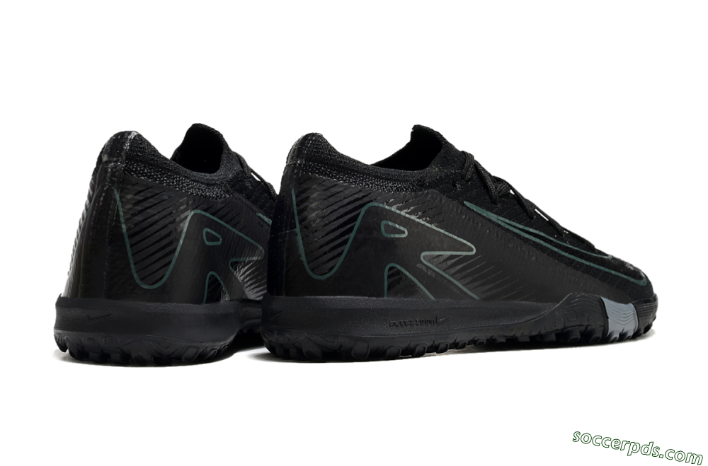 Kids Nike Air Zoom Mercurial Vapor 16 Elite TF Low-Tops Football Shoes - Black/Green/Silver 6