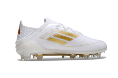 Kids Adidas F50 Elite FG Low-Tops Football Boots - White/Gold/Red