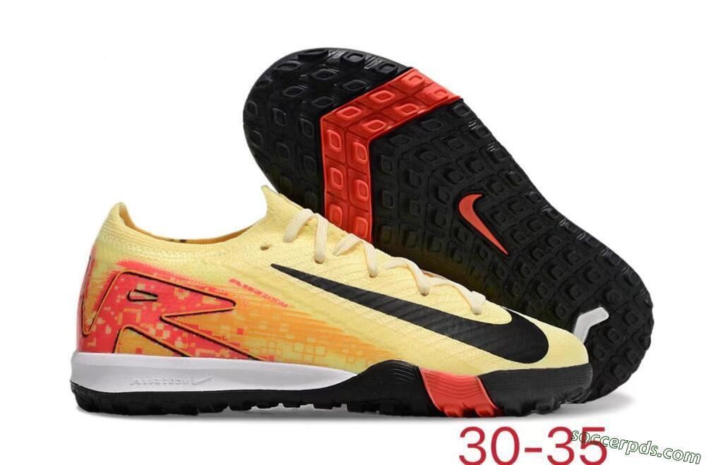 Kids Nike Air Zoom Mercurial Vapor 16 Elite TF Low-Tops Football Shoes - Yellow/Red/Black 1