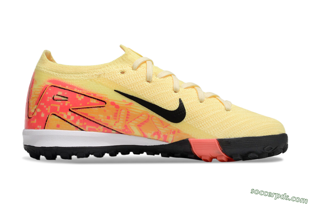 Kids Nike Air Zoom Mercurial Vapor 16 Elite TF Low-Tops Football Shoes - Yellow/Red/Black 6