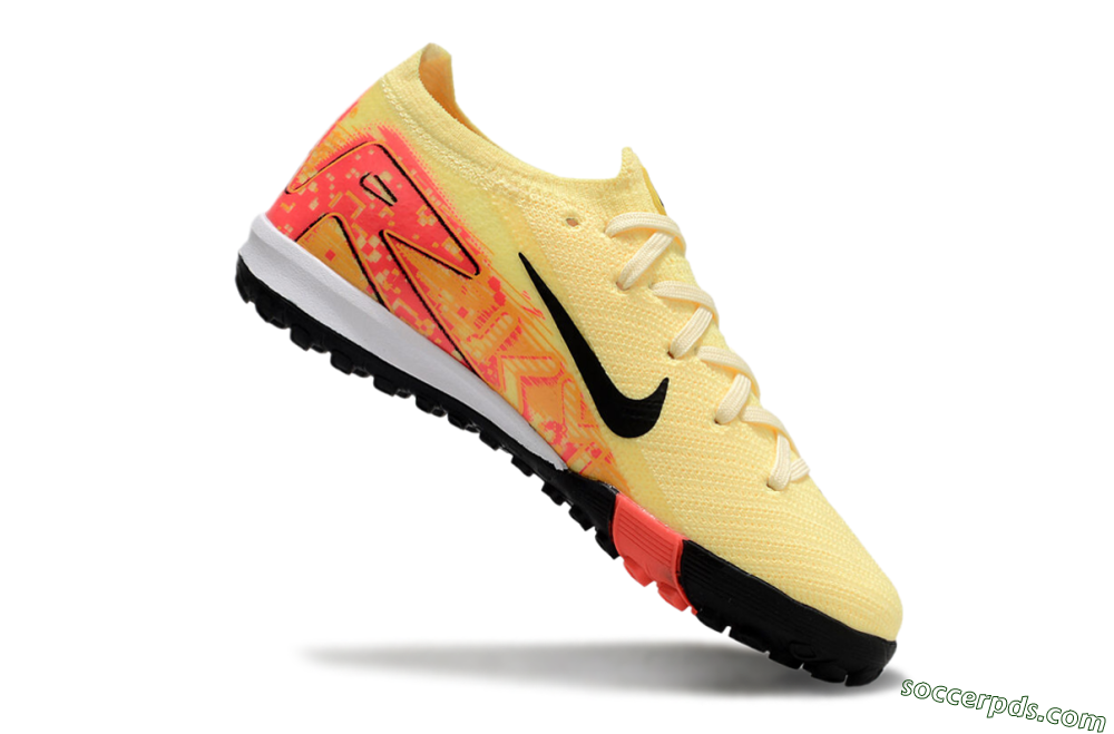 Kids Nike Air Zoom Mercurial Vapor 16 Elite TF Low-Tops Football Shoes - Yellow/Red/Black 4