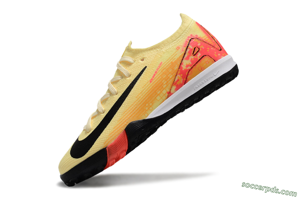 Kids Nike Air Zoom Mercurial Vapor 16 Elite TF Low-Tops Football Shoes - Yellow/Red/Black 5